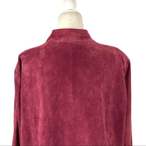 Linea by Louis Dell'Olio 100% Suede & Leather Cross Stitching Jacket Boho SZ 1X - Picture 8 of 15
